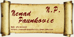 Nenad Paunković vizit kartica